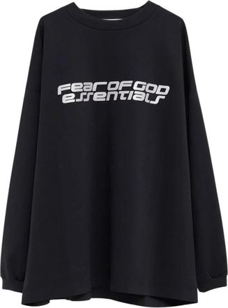 Fear of God Logo Print Crew Neck Sweatshirt - Heren - Sweatshirts - Zwart - 2XL - Hoodies & sweatvesten