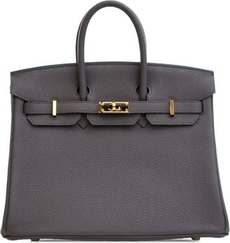 Herm&egrave;s Borsa a mano Birkin Retourne in pelle Togo 25 2017 - Grigio