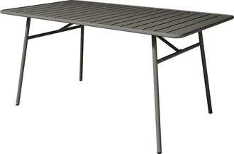 Vente-Unique Mesa de jard&iacute;n An. 160 cm de metal - Gris antracita - MIRMANDE