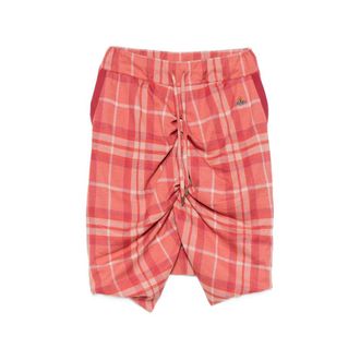 Vivienne Westwood Check-pattern Ruched Midi Skirt