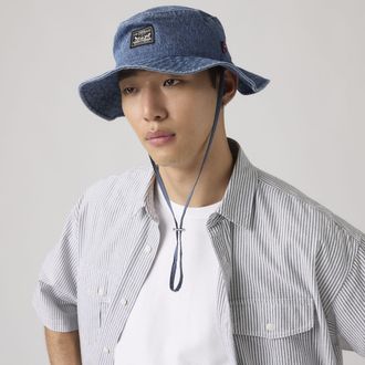 Levi's Bay Drawstring Bucket Hat - Mens - L - Blue