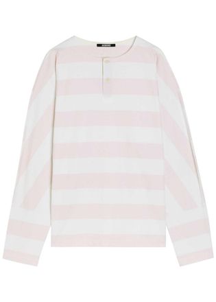 Jacquemus Le Tshirt Marini&eacute;re Striped Cotton T-shirt - White - XL