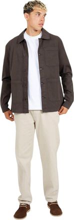 Brave Soul Heren Twill Overshirt (Houtskool)