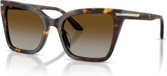Emporio Armani Butterfly Zonnebrillen - Dames - Zonnebrillen - Bruin - 53 MM - Accessoires