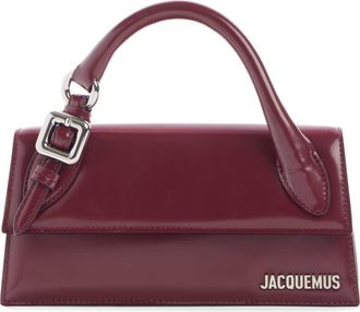 Jacquemus Le Chiquito Long Leather Top Handle Bag in Burgundy 490 at Nordstrom