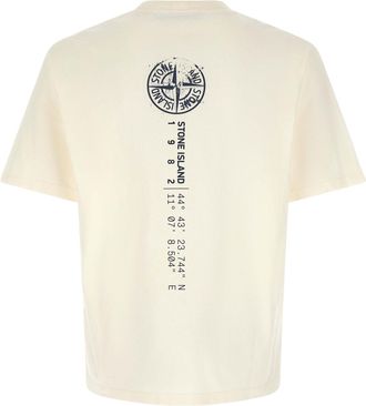 Stone Island Compass Rose Logo T-shirt - Cream
