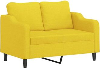 vidaXL Sofá de 2 plazas de tela amarillo claro 120 cm Vidaxl