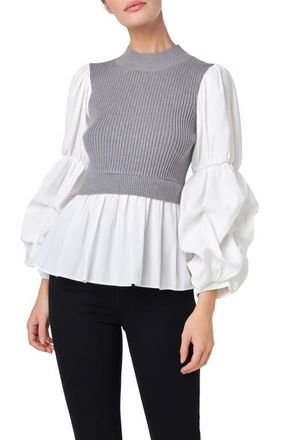 English Factory Combo Top in Heather Grey/White at Nordstrom, Size X-Small