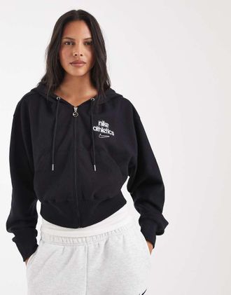 Nike Phoenix - Felpa con cappuccio e zip nera-Nero