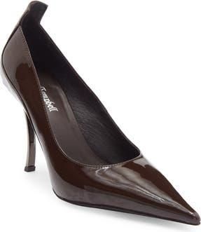 Jeffrey Campbell Freak Out Pointed Toe Pump in Coffee Patent at Nordstrom Rack, Size 10