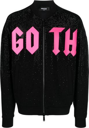 Dsquared2 crystal-embellished cotton jacket - men - Viscose/Elastane/Polyurethane/Cotton - L - Black