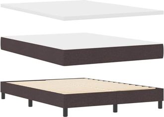 vidaXL Vidaxl - Cama Box Spring Con Colch&oacute;n Marr&oacute;n Oscuro 160 X 200 Cm