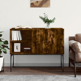 vidaXL Vidaxl - Aparador De Madera De Ingenier&iacute;a Roble Ahumado 100x40x79,5 Cm