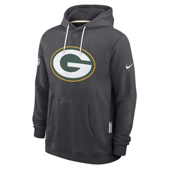 Nike Green Bay Packers Initial Home Sideline Nike Mens Dri-FIT NFL Pullover Hoodie in Grey | 03AZ06F7T-A0M