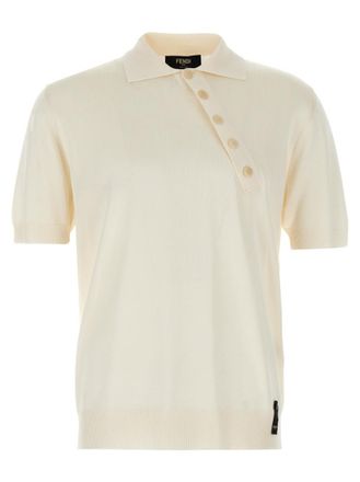 Fendi White Viscose Polo