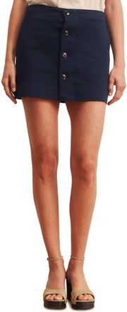 Sanctuary Mila Button Front Cotton Miniskirt in Navy Blue at Nordstrom, Size 29