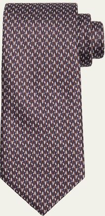 Brioni Mens Micro-Print Silk Tie