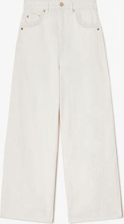 Ganni White Lari Straight Jeans in Denim - Size 24W/33L Organic Cotton
