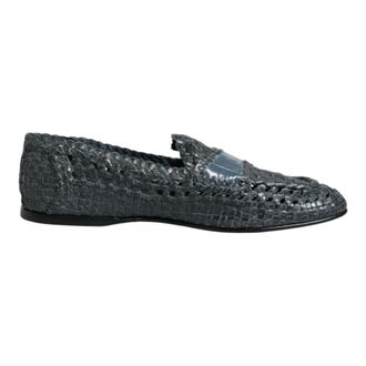 Dolce & Gabbana Loafers, male, Blue, 11 UK, Blue Woven Raffia Slip On Loafers