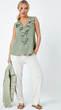Roman Frill Front Vest Top