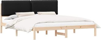 vidaXL Estructura De Cama Con Cabecera Tapizada Negro 200 X 200 Cm Vidaxl