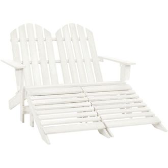 vidaXL Vidaxl - Silla Adirondack De Jard&iacute;n 2 Plazas Madera Maciza Abeto Blanco