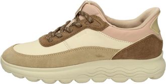 Geox Schoenen, Dames, Beige, 38 EU, Leer, Spherica Plus Slip-In Sneakers