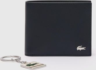 Lacoste Accessories Lacoste Small Billfold and Keychain Gift Set in Black