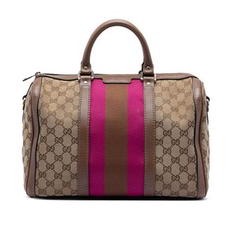 Gucci Pre-owned Gucci Medium GG Canvas Web Joy Boston Bag Ladies F1B8AES0QSURZFBY
