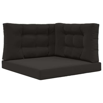 vidaXL Coj&iacute;n Para Sof&aacute; De Exterior 3 Pcs Negro Poli&eacute;ster Vidaxl