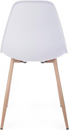 BIZZOTTO Sedia mandy Con Gambe In Acciaio Verniciate Effetto Legno Naturale, Per Arredo Interno 53 X 46 X H 82 Cm -bianco / Confezione Da 1 Pezzo