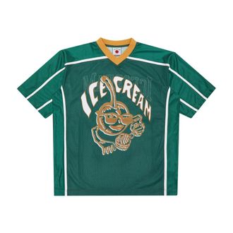 Icecream T-Shirts, male, Green, Size: XL Cherry Applique Football TOP