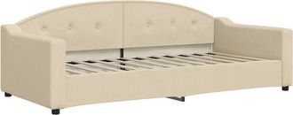 vidaXL Sofá cama sin colchón tela crema 90x200 cm Vidaxl