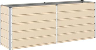 vidaXL Jardinera Marfil 195 X 50 X 75 Cm Acero Galvanizado Vidaxl