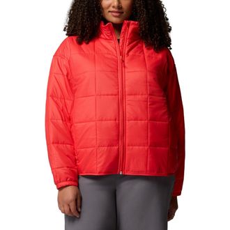 Columbia Sienna Hill Water Repellent Quilted Nylon Jacket in Poppy Red at Nordstrom, Size 3X
