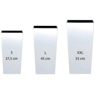 Prosperplast Pack 3 Macetas Altas Prosperplast (11,4/19/35 Litros) Urbi Square De Plastico En Color Blanco Con Deposito