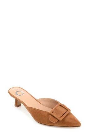 Journee Collection Vianna Kitten Heel Pump - Wide Width in Tan at Nordstrom Rack, Size 5.5