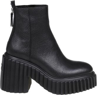 AGL Enkellaarsjes - Dames - Laarzen met Hak - Zwart - 41 EU - Leer - Schoenen