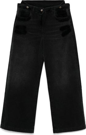 The Attico layered-waist jeans - women - Polyester/Cotton/Cotton - 25 - Black