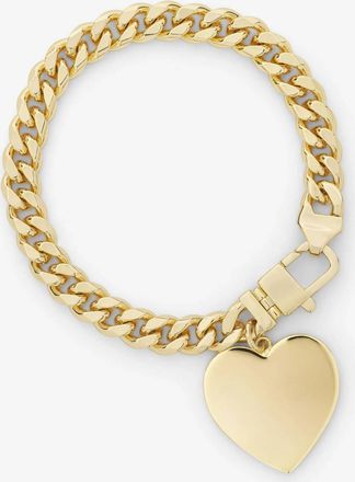 Melinda Maria Womens Julian Xl Heart Cuban Chain Bracelet In Gold