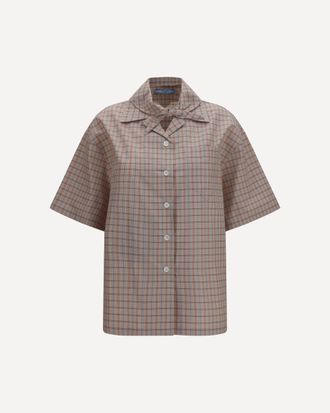 Prada Short-sleeved Check Shirt Female 40