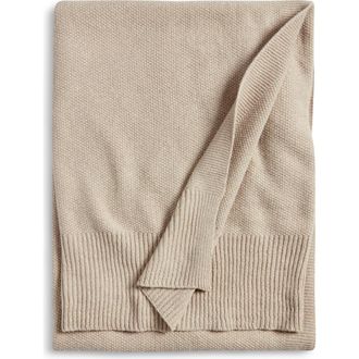 Nordstrom Felicity Knit Throw Blanket in Tan Thread Heather at Nordstrom, Size One Size Oz