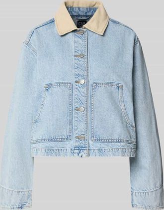 GAP Cropped Jeansjacke mit Umlegekragen in Jeansblau, Gr&ouml;&szlig;e XL