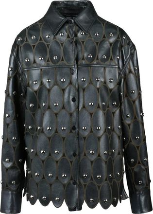 Sword 6.6.44 Leather Studded Shirt - Black