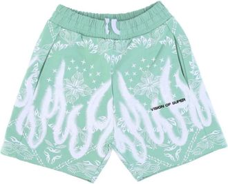 Vision Of Super Bandana Print Groene Shorts - Heren - Korte Broeken - Groen - XL - Katoen - Korte Broeken