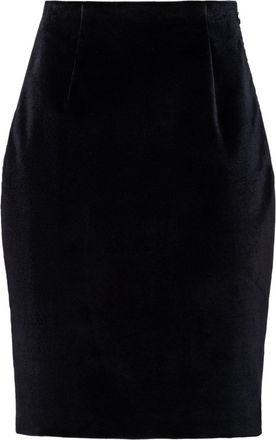 Prada enamel triangle-logo cotton skirt - women - Cotton - 42 - Black