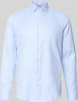 Jake*s Slim Fit Business Hemd aus Baumwolle mit Kentkragen in Bleu, Größe 37/38