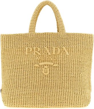 Prada Natural Logo Large Tote
