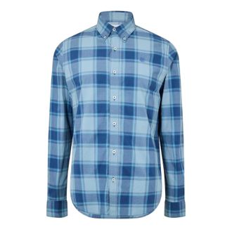 Timberland Herenoverhemd van geruite popeline met lange mouwen en knoopsluiting (Donkere Denim)
