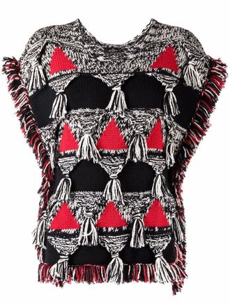 Etro tassel-detail wool jumper - women - Wool - M - Black